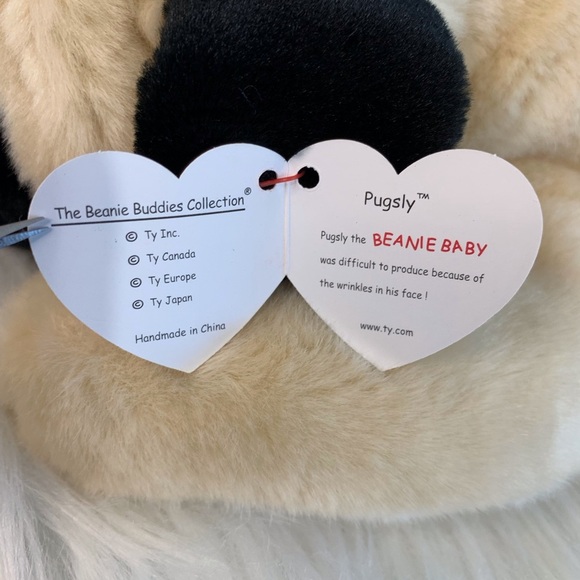 Ty (24) Cream and Black Plush Pug “Pugsly” - Picture 4 of 10